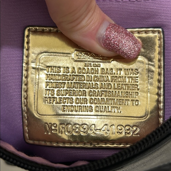 Coach (EUC) Madison Black Op Art Sateen Leather Crossbody Bag - Picture 5 of 11